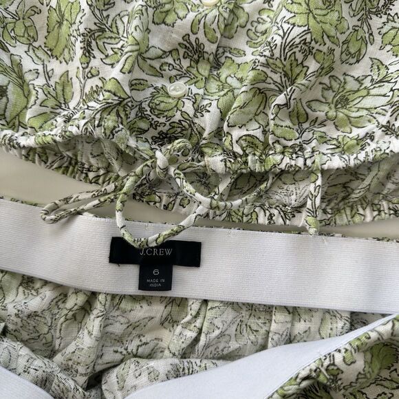 NWOT J. Crew Long Sleeve Tossed Floral Linen Cropped Top and Linen Skirt Set S/6 - Picture 9 of 16